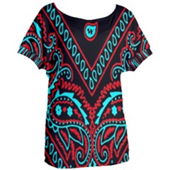 Blue And Red Bandana Women s Oversized Tee