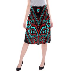 Blue And Red Bandana Midi Beach Skirt