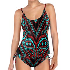 Blue And Red Bandana Tankini Set