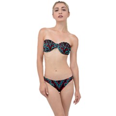 Blue And Red Bandana Classic Bandeau Bikini Set by dressshop