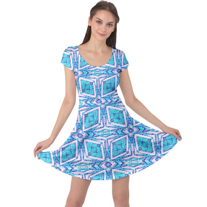 Geometric Doodle 1 Cap Sleeve Dress