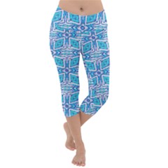 Geometric Doodle 1 Lightweight Velour Capri Yoga Leggings by dressshop