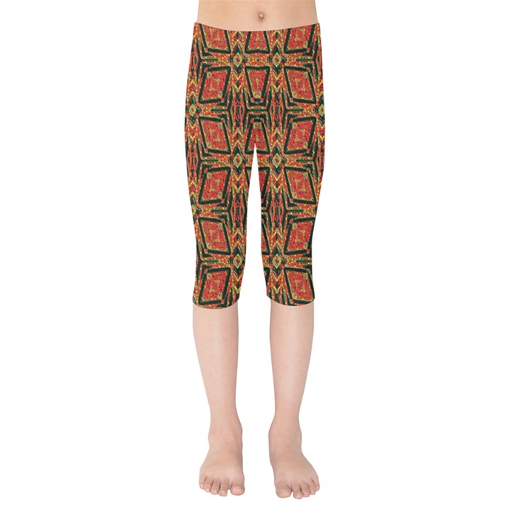 Geometric Doodle 2 Kids  Capri Leggings 