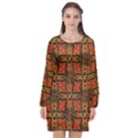 Geometric Doodle 2 Long Sleeve Chiffon Shift Dress  View1