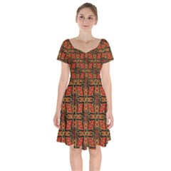 Geometric Doodle 2 Short Sleeve Bardot Dress by dressshop