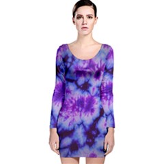 Tie Dye 1 Long Sleeve Velvet Bodycon Dress