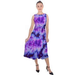 Tie Dye 1 Midi Tie-back Chiffon Dress by dressshop