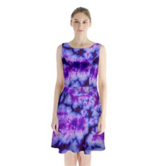 Tie Dye 1 Sleeveless Waist Tie Chiffon Dress