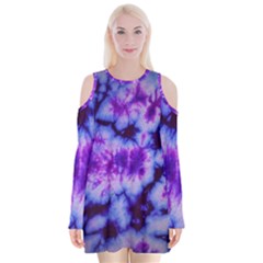 Tie Dye 1 Velvet Long Sleeve Shoulder Cutout Dress by dressshop