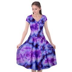 Tie Dye 1 Cap Sleeve Wrap Front Dress by dressshop