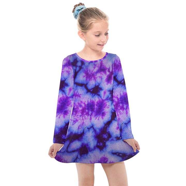 Tie Dye 1 Kids  Long Sleeve Dress