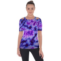 Tie Dye 1 Shoulder Cut Out Short Sleeve Top by dressshop