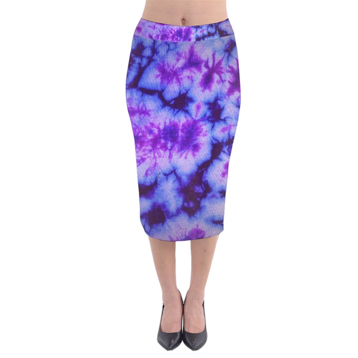 Tie Dye 1 Velvet Midi Pencil Skirt