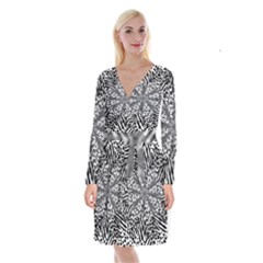 Animal Print 1 Long Sleeve Velvet Front Wrap Dress