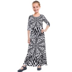 Animal Print 1 Kids  Quarter Sleeve Maxi Dress by dressshop