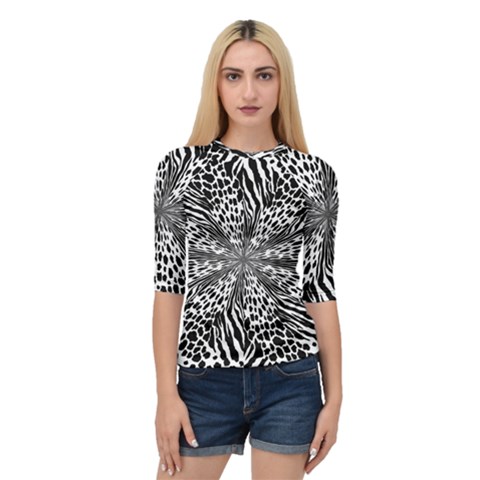 Animal Print 1 Quarter Sleeve Raglan Tee by dressshop