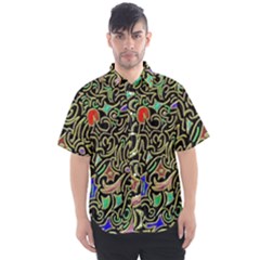 Swirl Retro Abstract Doodle Men s Short Sleeve Shirt