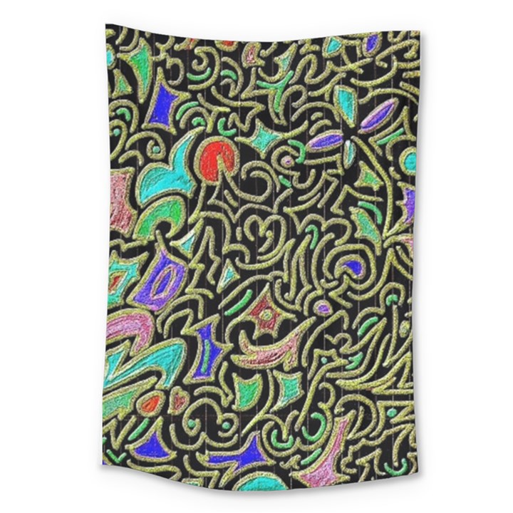 Swirl Retro Abstract Doodle Large Tapestry