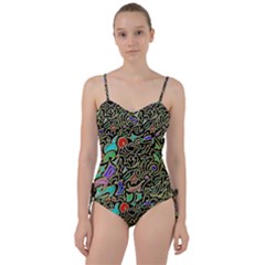 Swirl Retro Abstract Doodle Sweetheart Tankini Set by dressshop