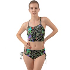 Swirl Retro Abstract Doodle Mini Tank Bikini Set by dressshop