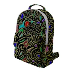 Swirl Retro Abstract Doodle Flap Pocket Backpack (large)