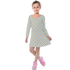 Plaid 2  Kids  Long Sleeve Velvet Dress