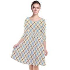 Plaid 2  Quarter Sleeve Waist Band Dress by dressshop