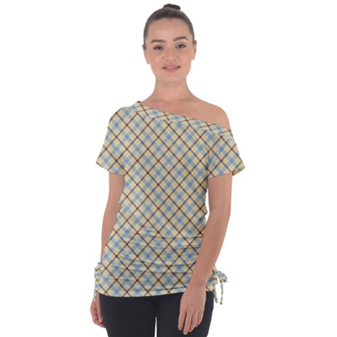 Plaid 2 Tie-up Tee by dressshop