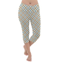 Plaid 2 Lightweight Velour Capri Yoga Leggings by dressshop