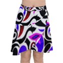 Retro Swirl Abstract Chiffon Wrap Front Skirt View1