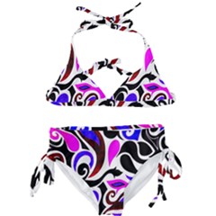 Retro Swirl Abstract Kids  Classic Bikini Set