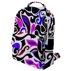 Retro Swirl Abstract Flap Pocket Backpack (small) by dressshop