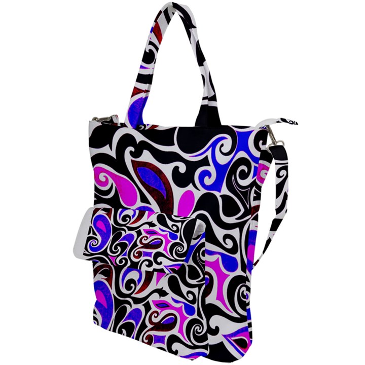 Retro Swirl Abstract Shoulder Tote Bag