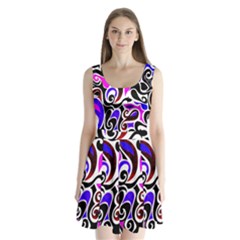 Retro Swirl Abstract Split Back Mini Dress  by dressshop