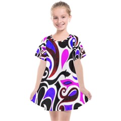 Retro Swirl Abstract Kids  Smock Dress by dressshop