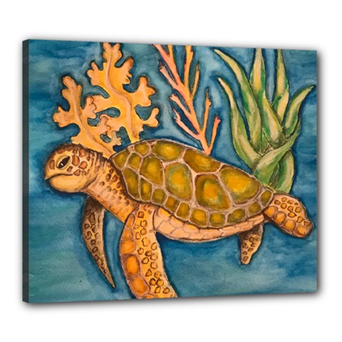 Turty- All Canvas 24  X 20  (stretched) by ArtByAng