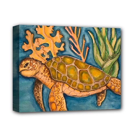 Turty- All Deluxe Canvas 14  X 11  (stretched) by ArtByAng