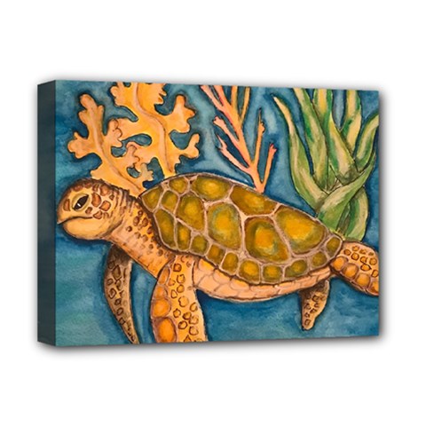 Turty- All Deluxe Canvas 16  X 12  (stretched)  by ArtByAng