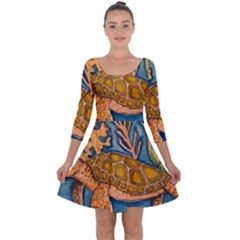 Turty- All Quarter Sleeve Skater Dress by ArtByAng