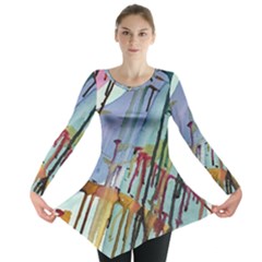 Chaos In Colour  Long Sleeve Tunic  by ArtByAng