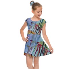 Chaos In Colour  Kids Cap Sleeve Dress