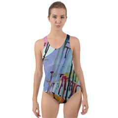 Chaos In Colour  Cut-out Back One Piece Swimsuit by ArtByAng