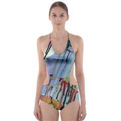 Chaos In Colour  Cut-out One Piece Swimsuit by ArtByAng