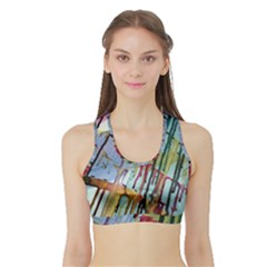 Chaos In Colour  Sports Bra With Border by ArtByAng