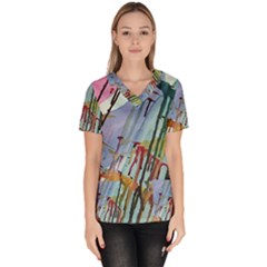 Chaos In Colour  Women s V-neck Scrub Top by ArtByAng