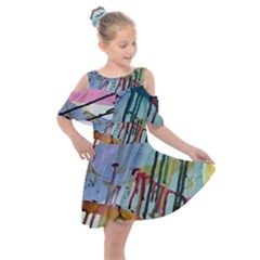 Chaos In Colour  Kids  Shoulder Cutout Chiffon Dress