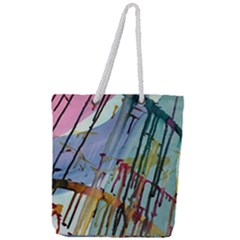 Chaos In Colour  Full Print Rope Handle Tote (large) by ArtByAng