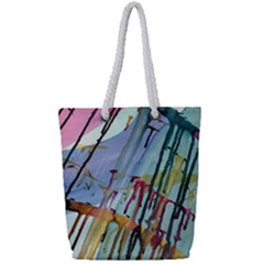 Chaos In Colour  Full Print Rope Handle Tote (small) by ArtByAng