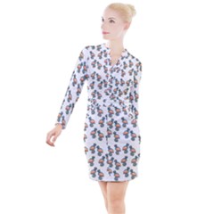 Flaming Gogo Button Long Sleeve Dress by ArtByAng