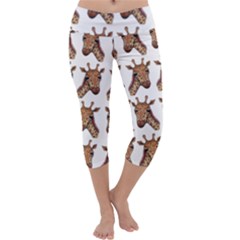 Giraffe Capri Yoga Leggings by ArtByAng